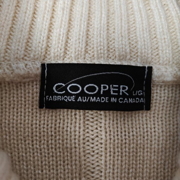 Vintage COOPER Wool Blend Sweater Beige Size Large - Picture 4 of 10